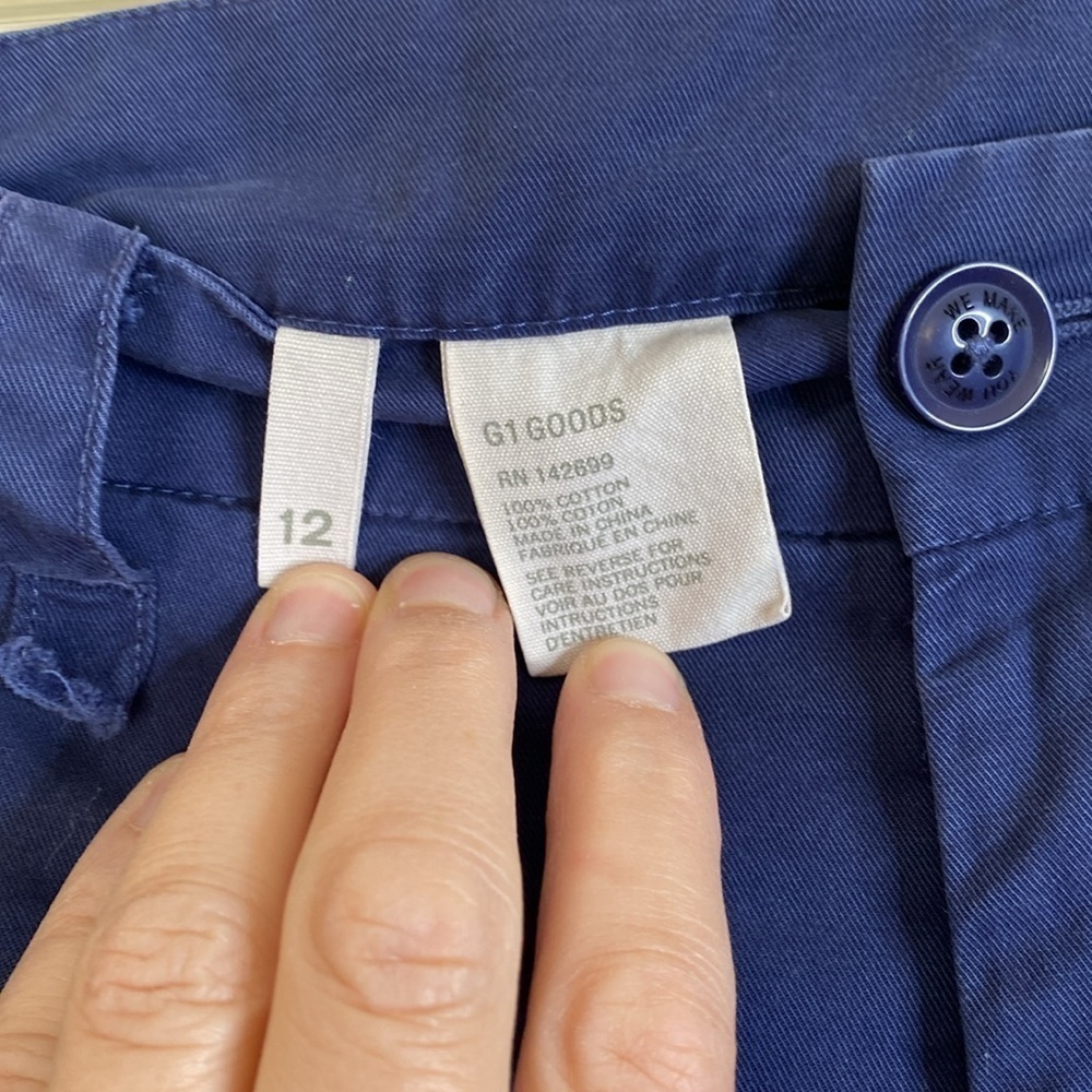 G1 basic goods chinos women’s 12 twelve navy blue raw hem - Picture 4 of 6